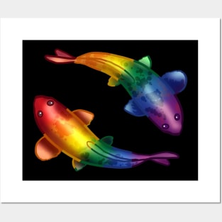 Rainbow Koi Fish Posters and Art